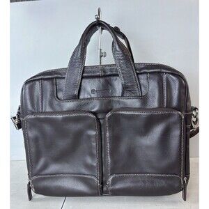 Henderson Laptop Briefcase Messenger Bag Leather Brown Travel Sleeve